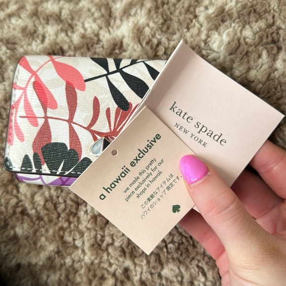 Kate Spade Hawaii Exclusive Folding Small Floral Wallet Coin Purse - Picture 4 of 5